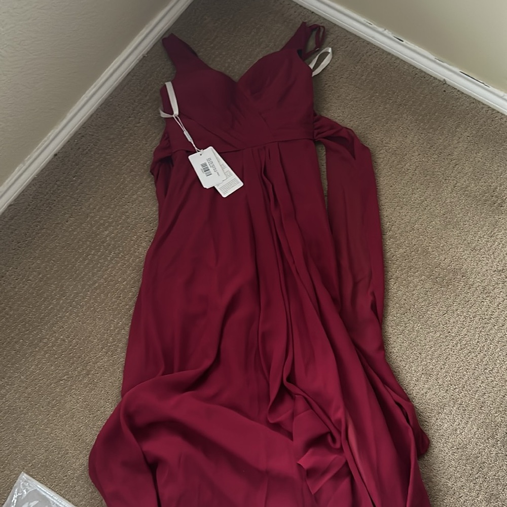 NWT JKs house burgundy bridesmaid dress size 0
